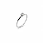 Inel de logodna solitaire din aur alb cu diamant natural – Amira