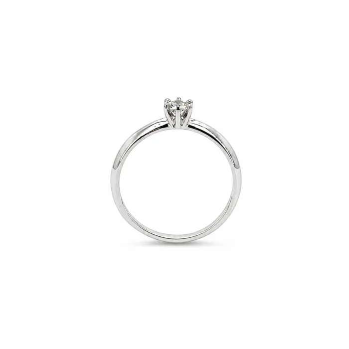 Inel de logodna solitaire din aur alb cu diamant natural – Amira - imagine 2