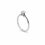 Inel de logodnă solitaire din aur alb cu diamant natural – Layla - imagine 2