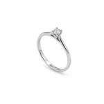 Inel de logodnă solitaire din aur alb cu diamant natural – Layla