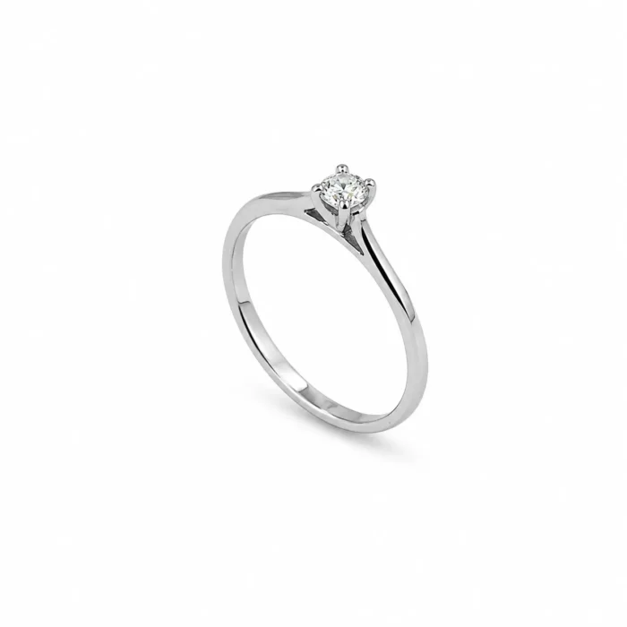 Inel de logodnă solitaire din aur alb cu diamant natural – Layla - imagine 3