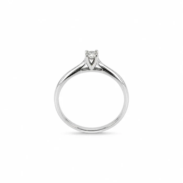 Inel de logodnă solitaire din aur alb cu diamant natural – Layla - imagine 4
