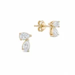 Cercei Stud cu Diamante Lab Grown si Safire para sau lacrima - imagine 3