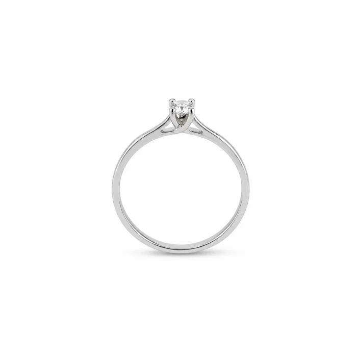 Inel de logodnă solitaire din aur alb cu diamant natural – Yasmin - imagine 2