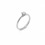 Inel de logodnă solitaire din aur alb cu diamant natural – Yasmin