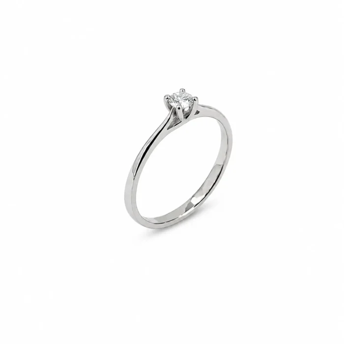 Inel de logodnă solitaire din aur alb cu diamant natural – Yasmin - imagine 3