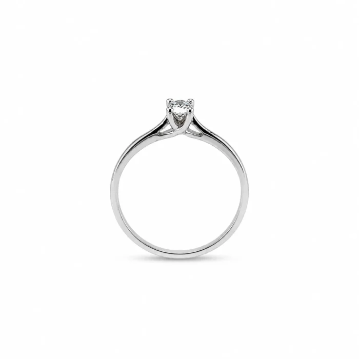 Inel de logodnă solitaire din aur alb cu diamant natural – Yasmin - imagine 4