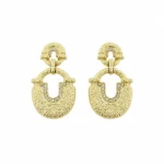 Cercei statement din aur galben 14K cu diamante naturale - imagine 2