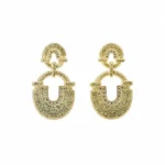Cercei statement din aur galben 14K cu diamante naturale - imagine 3