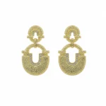 Cercei statement din aur galben 14K cu diamante naturale - imagine 5