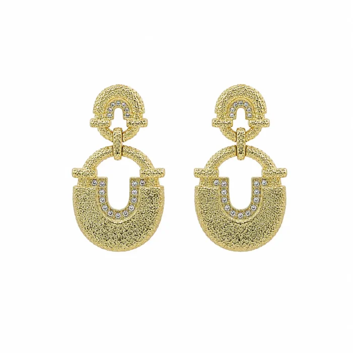 Cercei statement din aur galben 14K cu diamante naturale - imagine 5