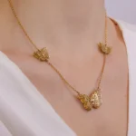Colier model Fluture din Aur Galben - imagine 3