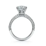 Inel de Logodna Solitar cu Diamant Briliant, diamante Pave  - IKA0012