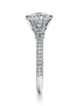 Inel de Logodna Solitar cu Diamant Briliant, diamante Pave  - IKA0012 - imagine 4