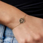 Bratara din aur galben 14K cu pentagrama esoterica - imagine 3