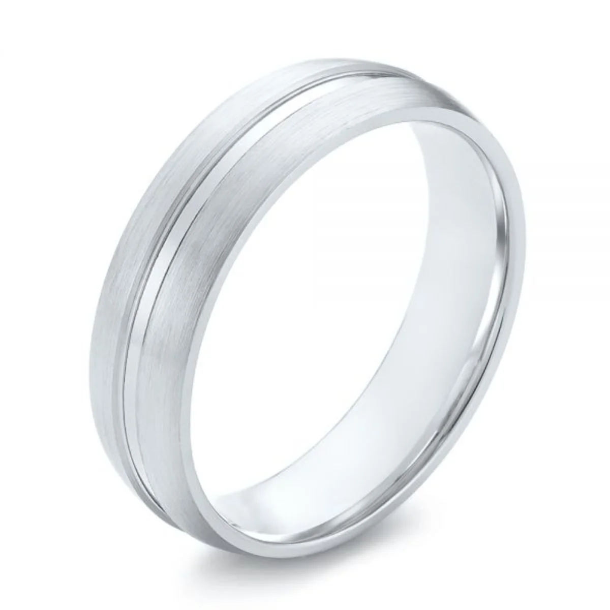 Verighete-aur-alb-cu-canal-pe-mijloc Verighete Elegante din Aur Alb Satinat cu Mijloc Lucios – VKA006 - imagine 1