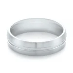 Verighete Elegante din Aur Alb Satinat cu Mijloc Lucios – VKA006 - imagine 3