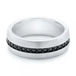 Verighete Exclusiviste din Aur cu Diamante Negre Pe Toata Circumferinta – VKA007 - imagine 3