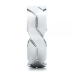 Verighete din Aur Alb cu Design Geometric Infinit – VKA008 - imagine 2