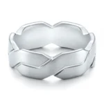 Verighete din Aur Alb cu Design Geometric Infinit – VKA008 - imagine 3