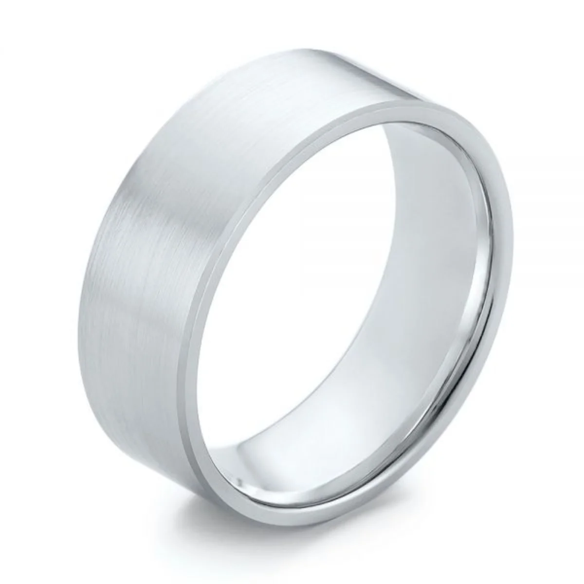 Verighete-o-singura-culoare-aur-alb-satinat Verighete din Aur Alb Model Drept Satinat – VK002 - imagine 1