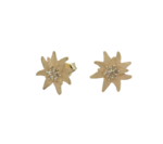 Cercei „Floarea de Colt” din aur galben cu diamante brune naturale - imagine 2