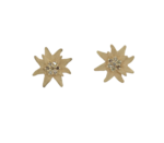 Cercei „Floarea de Colt” din aur galben cu diamante brune naturale - imagine 4